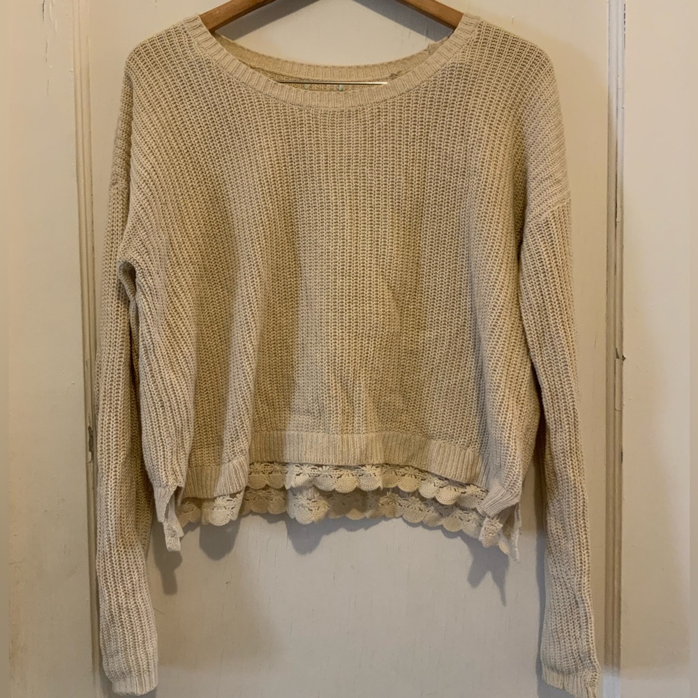 Urban outfitters skit sweater with lace underlay